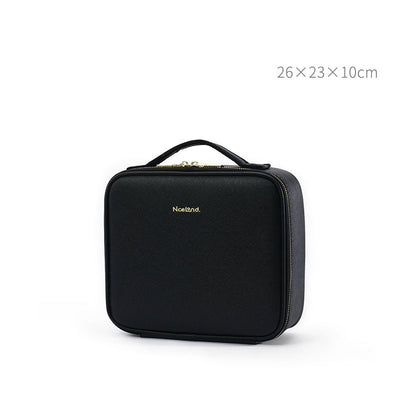 Large Capacity Leather Cosmetic Bag Portable Makeup Artist